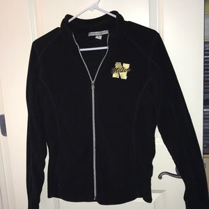Embroidered Fleece Zip Collared Sweatshirt